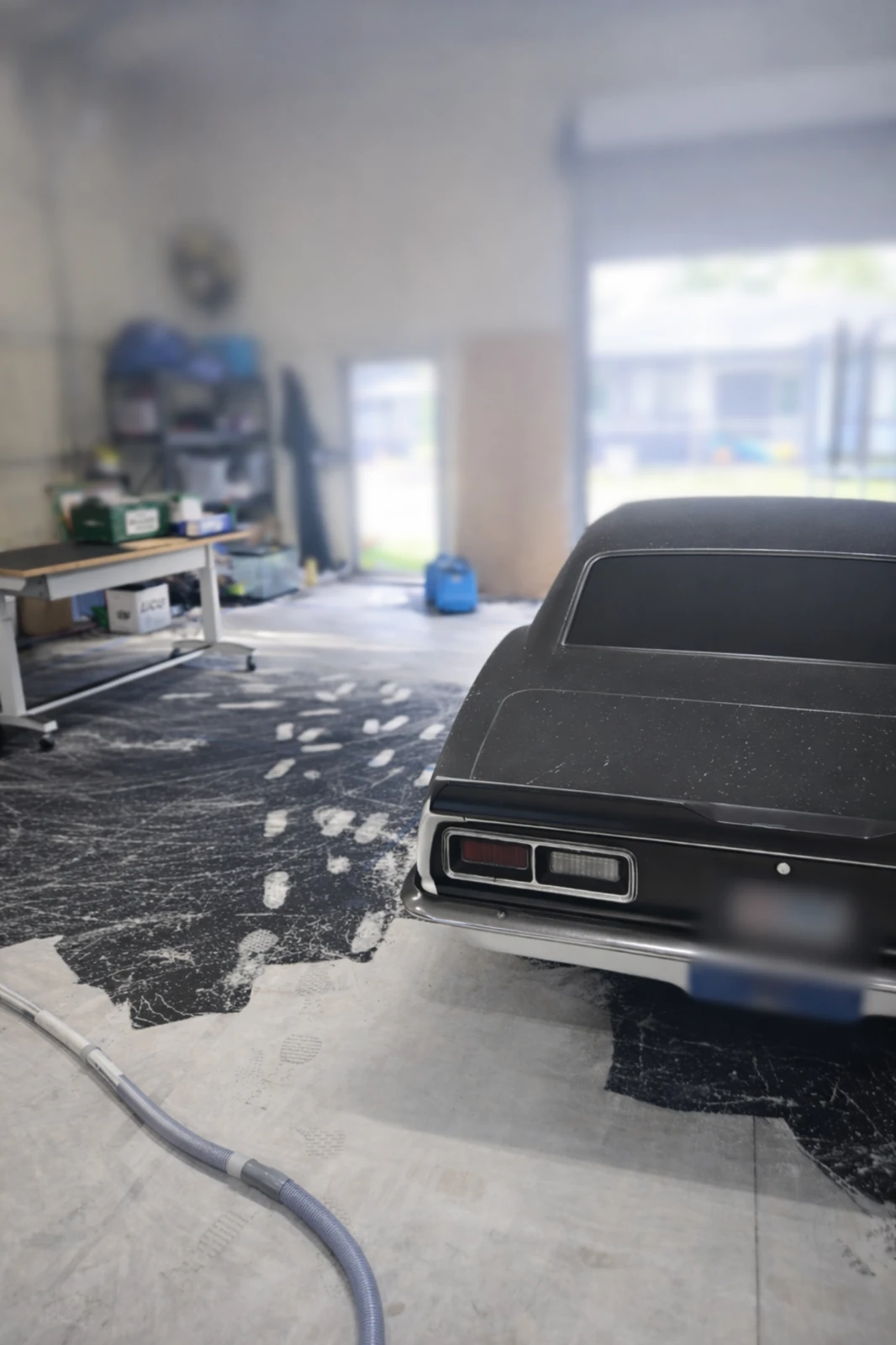Camaro and garage affected by black soot, from the Mold, M.D. website